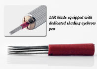 O cosmético compo a lâmina vermelha redonda da protecção das agulhas 21 de Microblading