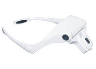 O diodo emissor de luz plástico branco dos acessórios da tatuagem ilumina óculos de proteção da ampliação do olho da faixa