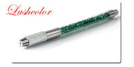 A composição permanente plástica de cristal utiliza ferramentas branco/verde/ouro/rosa que protege a pena manual