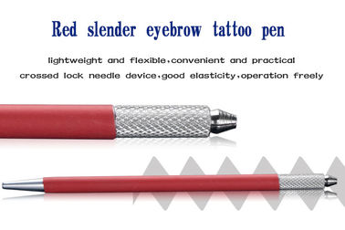21 Pin Blade Eyebrow Microblading Tool Handpiece vermelho